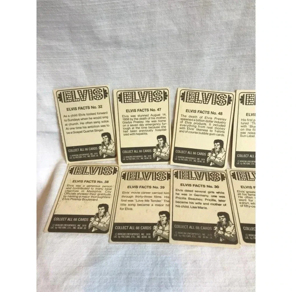 Vintage Elvis Presley Cards Collection 1978 10 cards Lot